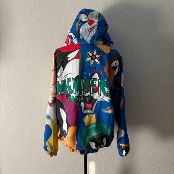 VTG LOONEY TOONS MEMBERS ONLY Windbreaker Jacket SzS Playful Cosplay Collectible - Picture 4 of 9
